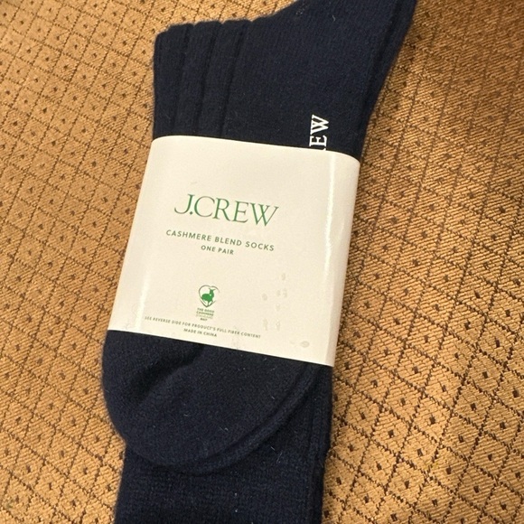 New J.Crew Ribbed cashmere-blend socks One Size Navy Blue Unisex - Picture 1 of 4
